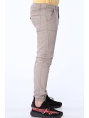 Pantaloni baieti bej cu benzi elastice NDZ105 - Magazin online - Boutique